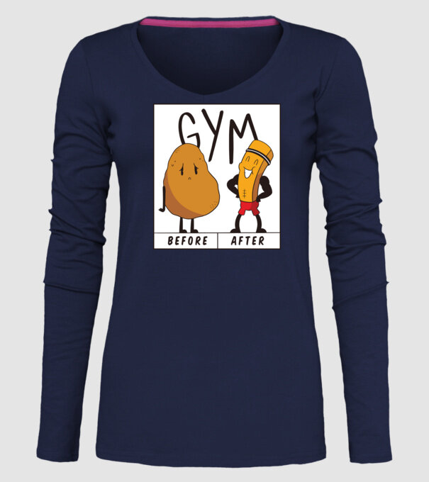 Înainte de antrenament, După antrenament model albastru închis pe tricou