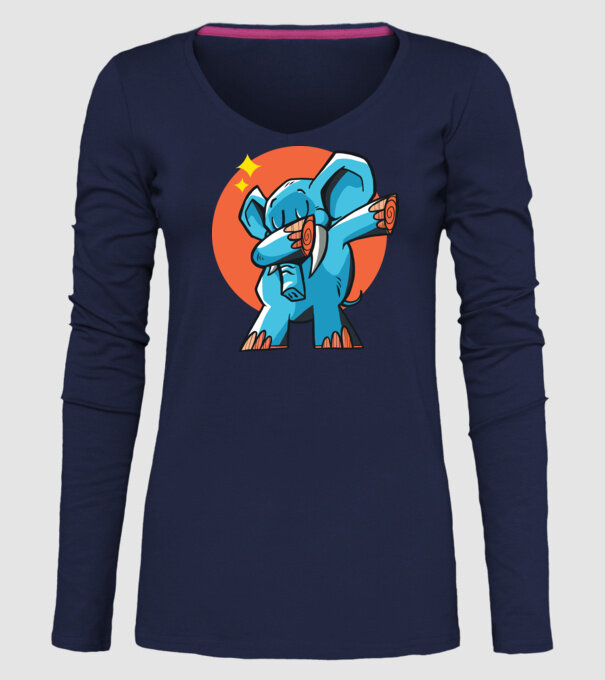 Elefant DAB model albastru închis pe tricou