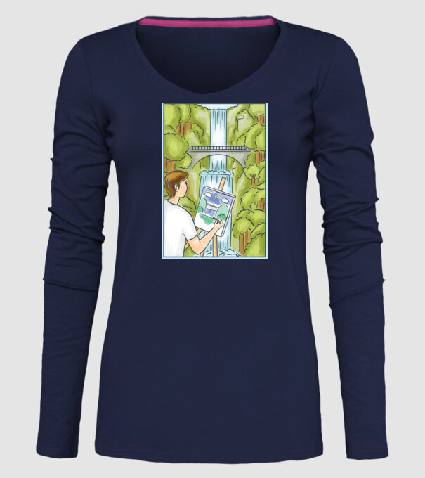 Pictură model albastru închis pe tricou