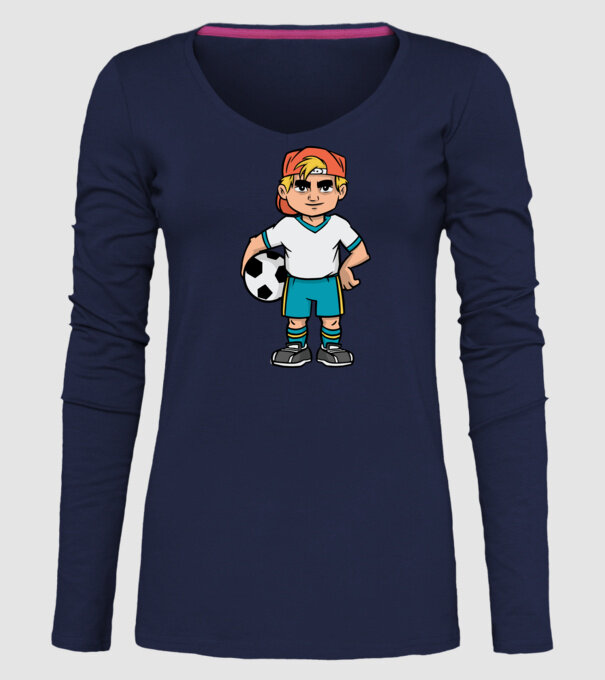 Băiat Fotbalist model albastru închis pe tricou