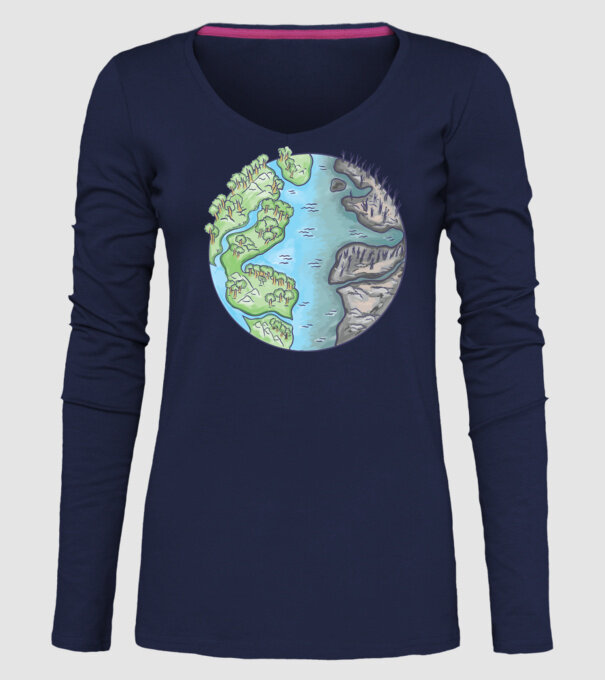 Distrugerea Pământului model albastru închis pe tricou