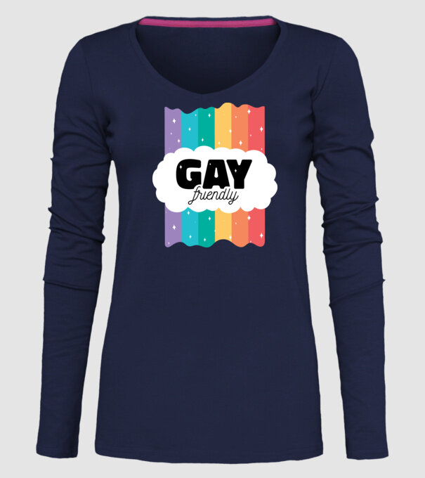 Gay friendly model albastru închis pe tricou