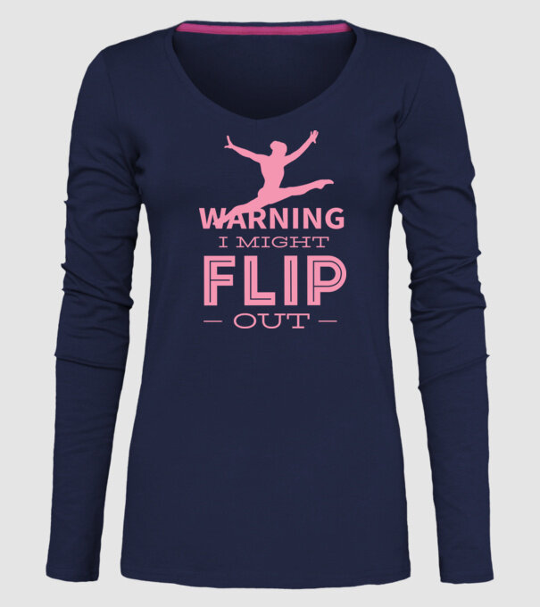 Gimnast model albastru închis pe tricou