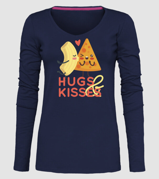 'Hawaii pizza dragoste tricou drăguț Valentine''s Day' model albastru închis pe tricou
