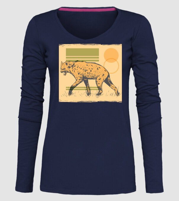 Hienă model albastru închis pe tricou