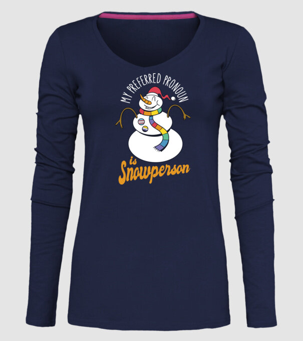 Om de zăpadă model albastru închis pe tricou