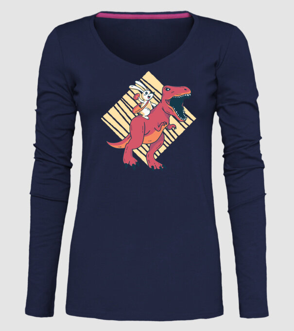 Dinozaur de Paște model albastru închis pe tricou