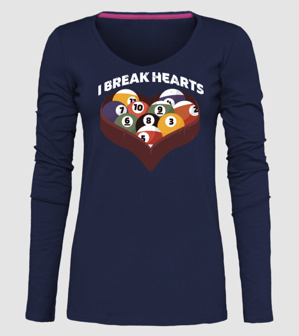 I break hearts - Biliard model albastru închis pe tricou