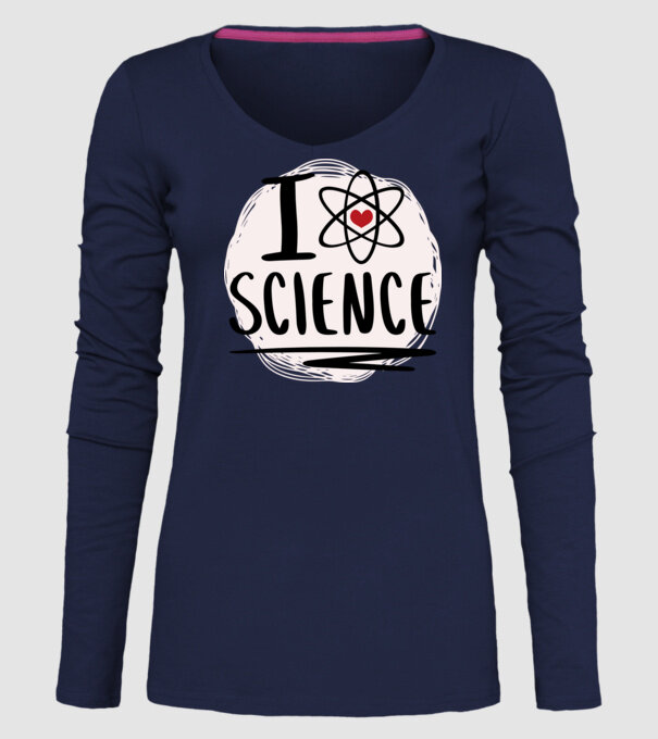 I Love Science știință model albastru închis pe tricou
