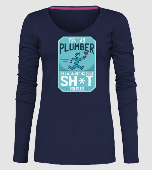 Da, sunt instalator model albastru închis pe tricou