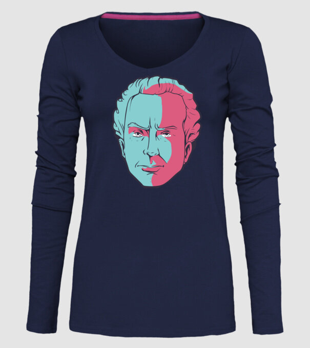 Immanuel Kant model albastru închis pe tricou