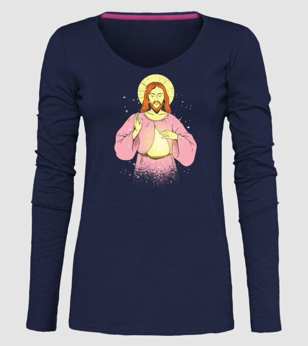Iisus Hristos model albastru închis pe tricou