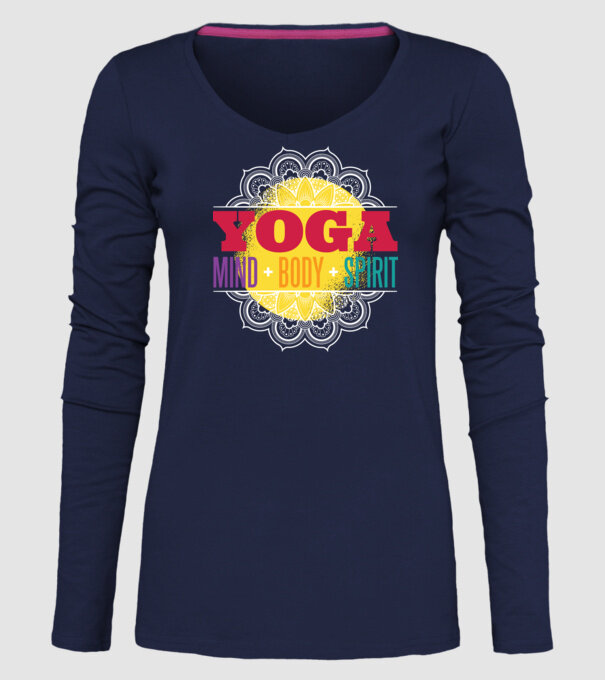 Valori yoga model albastru închis pe tricou