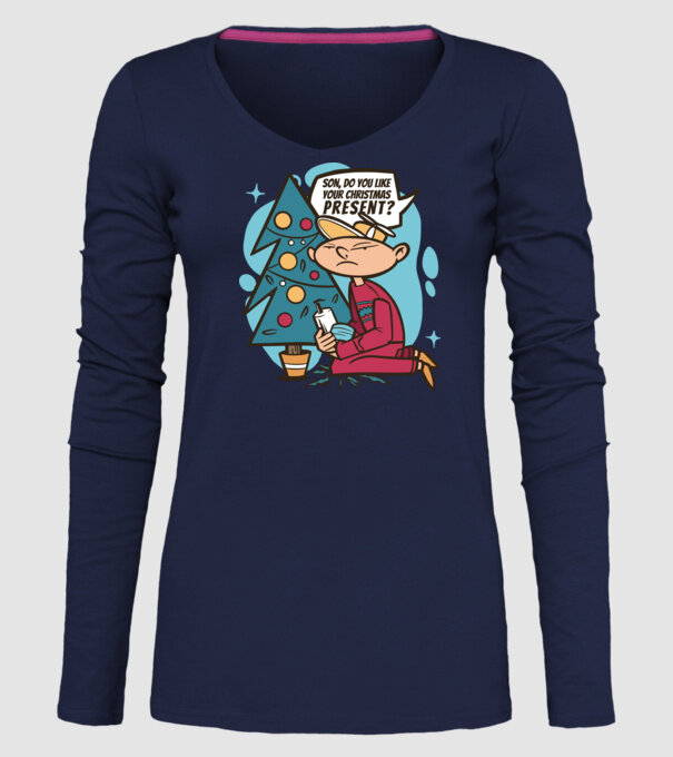 Cadouri de Crăciun model albastru închis pe tricou