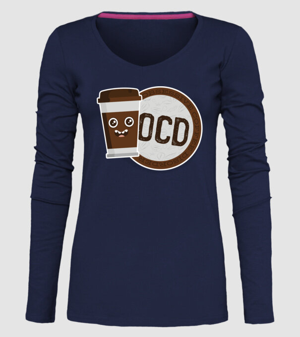 Cafea Dragoste și dependență model albastru închis pe tricou