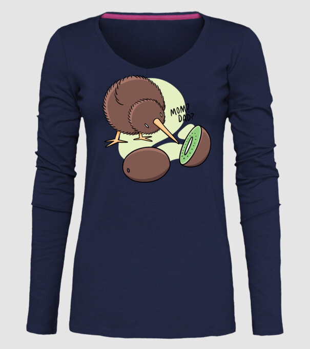 Familie Kiwi model albastru închis pe tricou