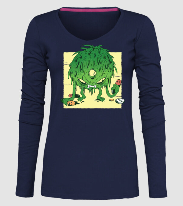 Coronavirus Monstru model albastru închis pe tricou