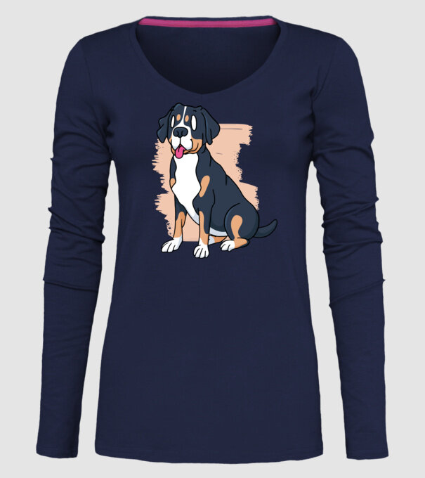 Câine model albastru închis pe tricou