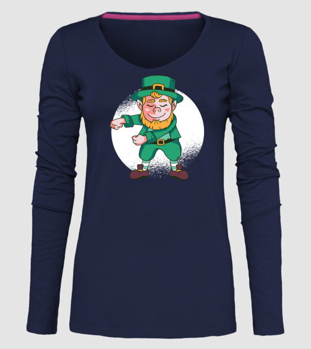 Leprechaun Floss - St. Patrick DAB dans model albastru închis pe tricou