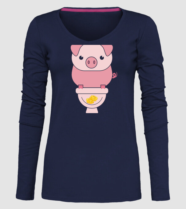 Little Pig model albastru închis pe tricou