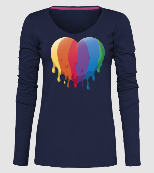 LGBTQ Inimă model albastru închis pe tricou