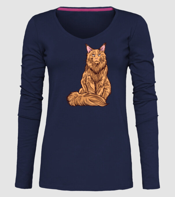 Pisică Maine Coon model albastru închis pe tricou
