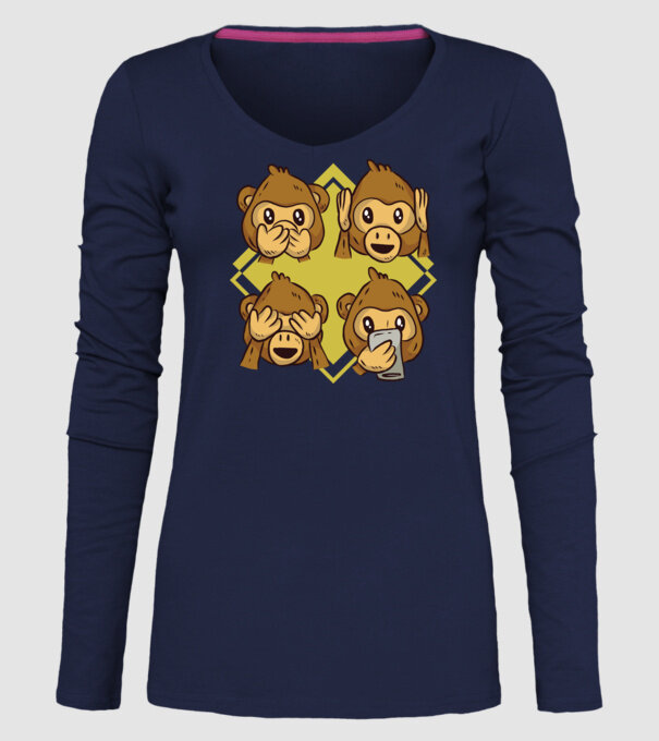 Icoane maimuță model albastru închis pe tricou