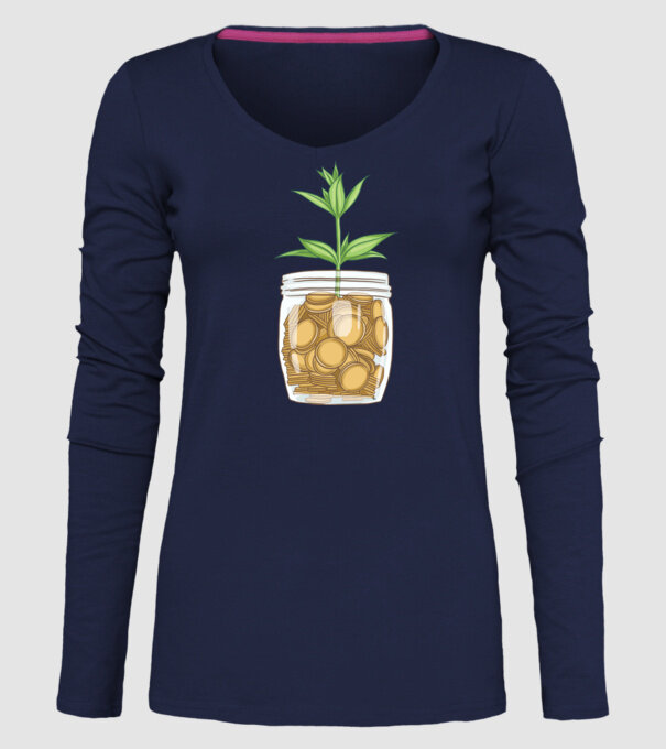 Plantă pușculiță porcușor model albastru închis pe tricou