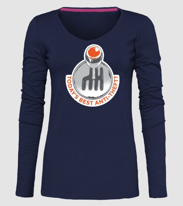 Cutia de viteze manuală este cel mai bun anti-furt tricou amuzant model albastru închis pe tricou