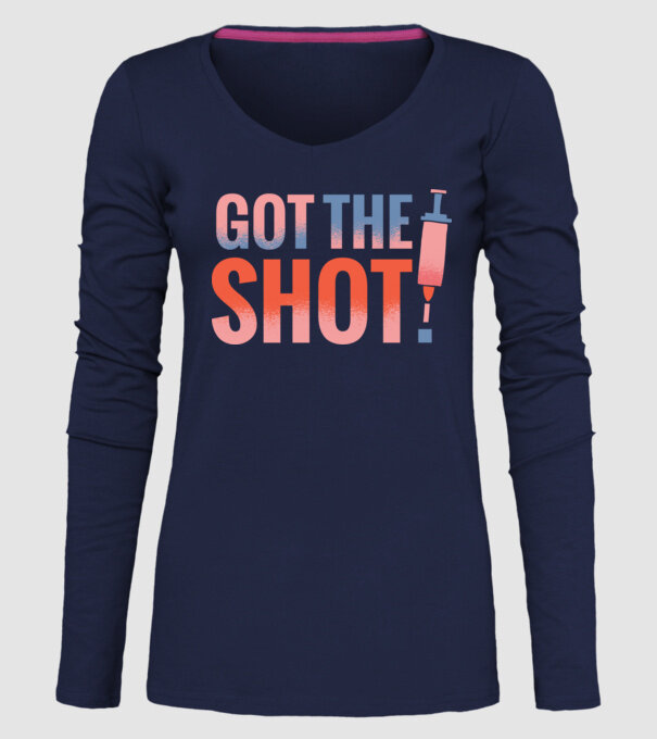 Am fost vaccinat model albastru închis pe tricou