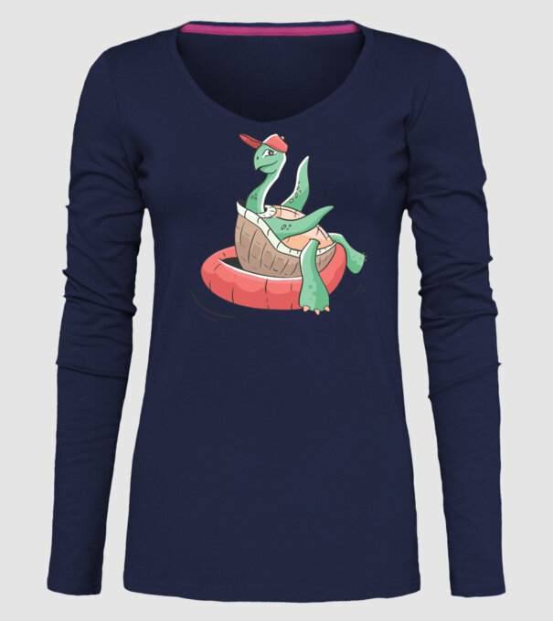 Broască țestoasă cool model albastru închis pe tricou