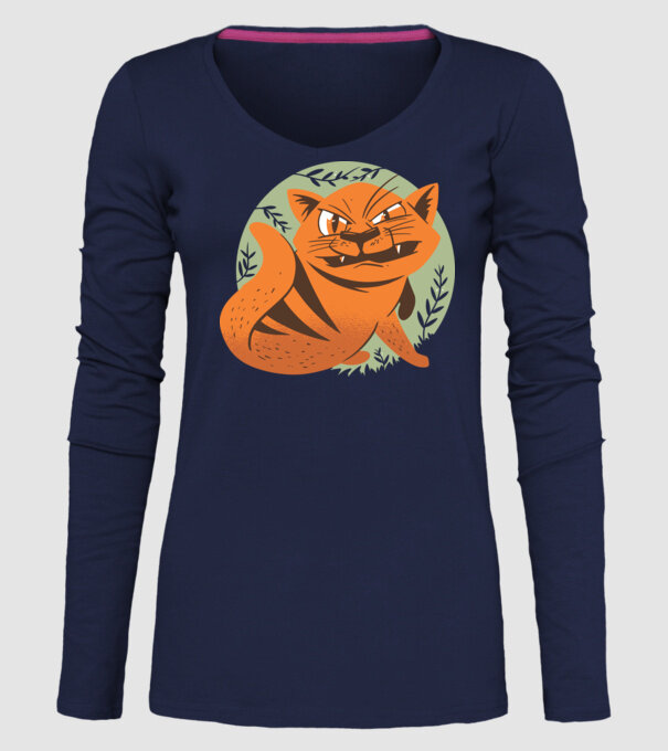 Pisică Supărată model albastru închis pe tricou
