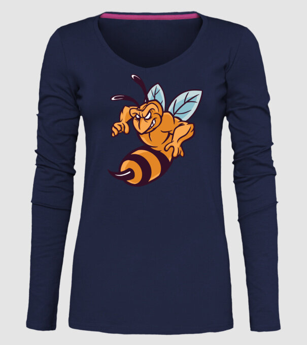 Viespe Supărată model albastru închis pe tricou
