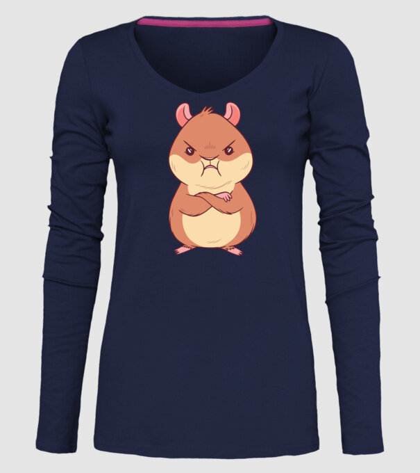 Hamster furios model albastru închis pe tricou