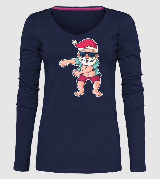 Moș Crăciun dans Floss DAB model albastru închis pe tricou