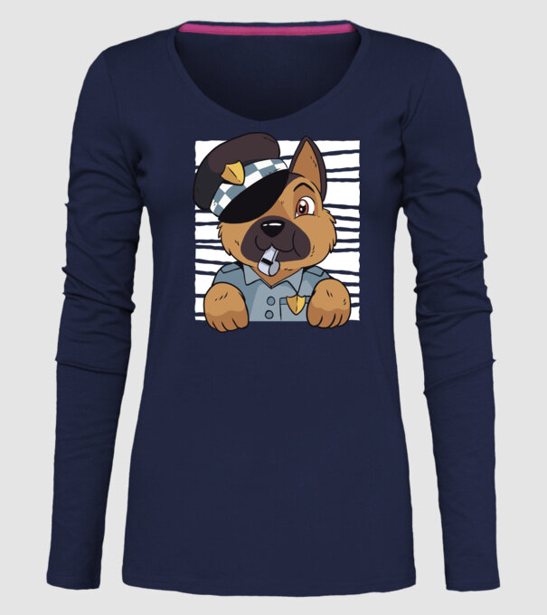 Ciobănesc german câine de poliție model albastru închis pe tricou