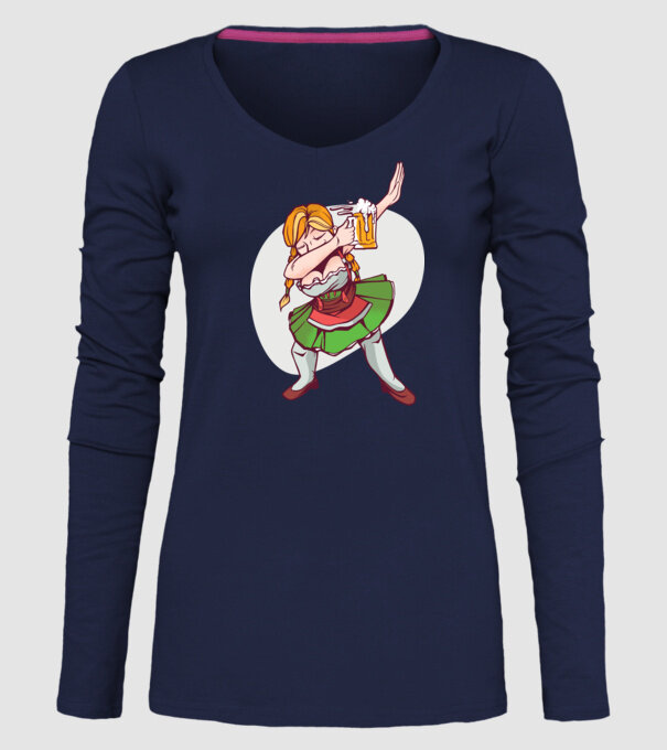 Oktoberfest DAB Fată cu ulcior model albastru închis pe tricou