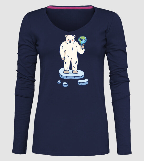 Topirea gheții cu urs polar model albastru închis pe tricou
