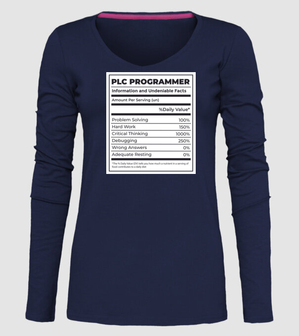 Programator PLC model albastru închis pe tricou