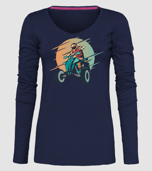 Concurent ATV model albastru închis pe tricou