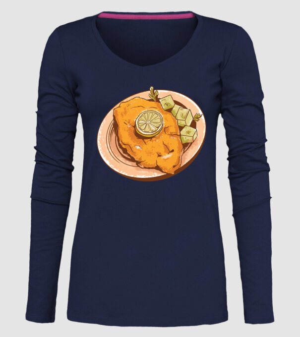 Șnițel vienez Wiener Schnitzel model albastru închis pe tricou