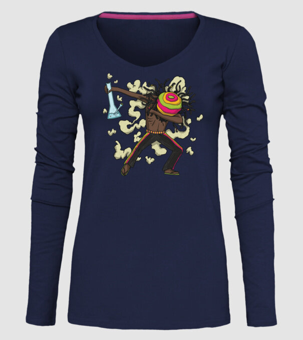 Dreadlock DAB model albastru închis pe tricou