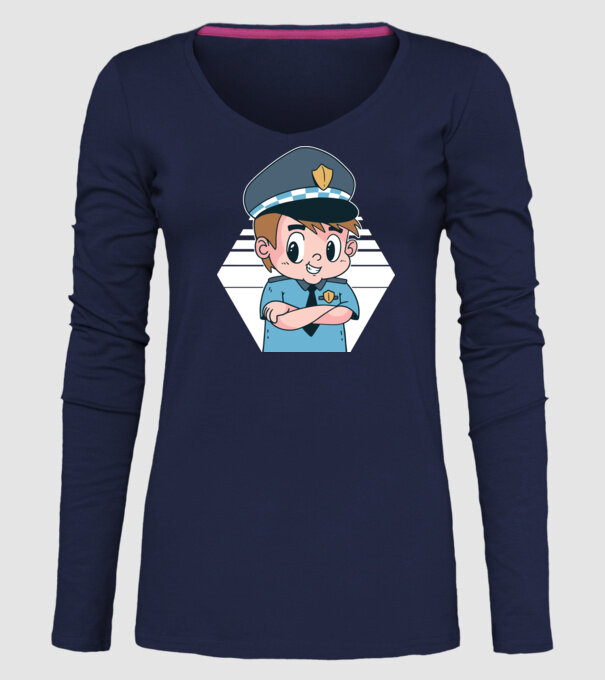 Polițist Copil model albastru închis pe tricou