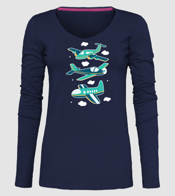 Avioane model albastru închis pe tricou
