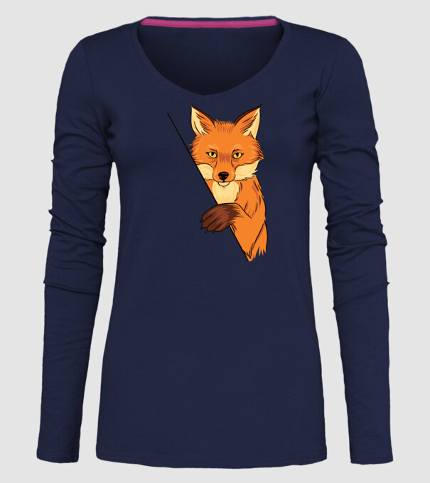 Vulpe model albastru închis pe tricou