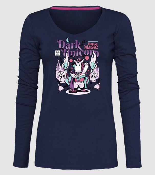 Magie neagră Unicorn model albastru închis pe tricou
