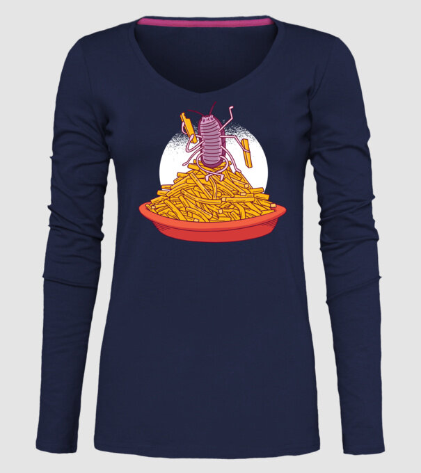Insectă de Cartofi prăjiți model albastru închis pe tricou