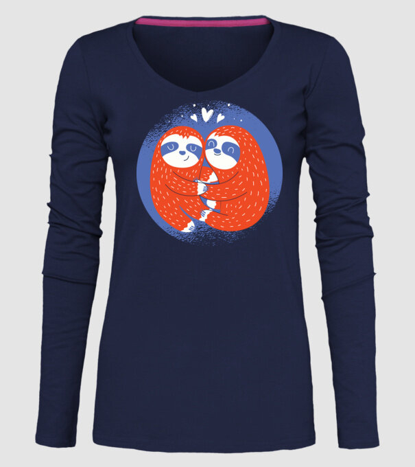 Leneși îndrăgostiți model albastru închis pe tricou