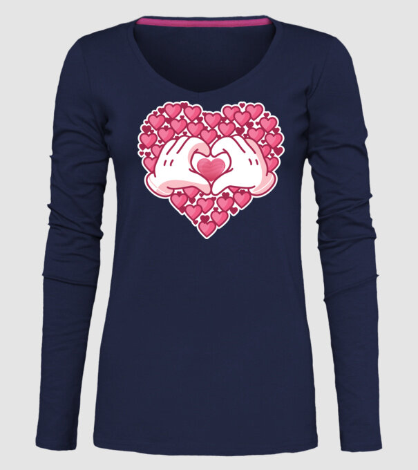 'Inimi îndrăgostite pentru Valentine''s Day' model albastru închis pe tricou