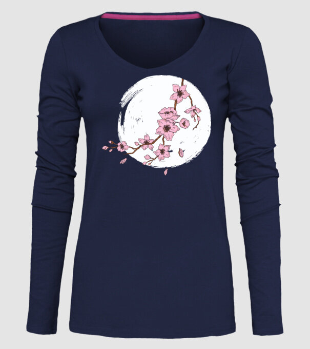 Înflorire de primăvară model albastru închis pe tricou